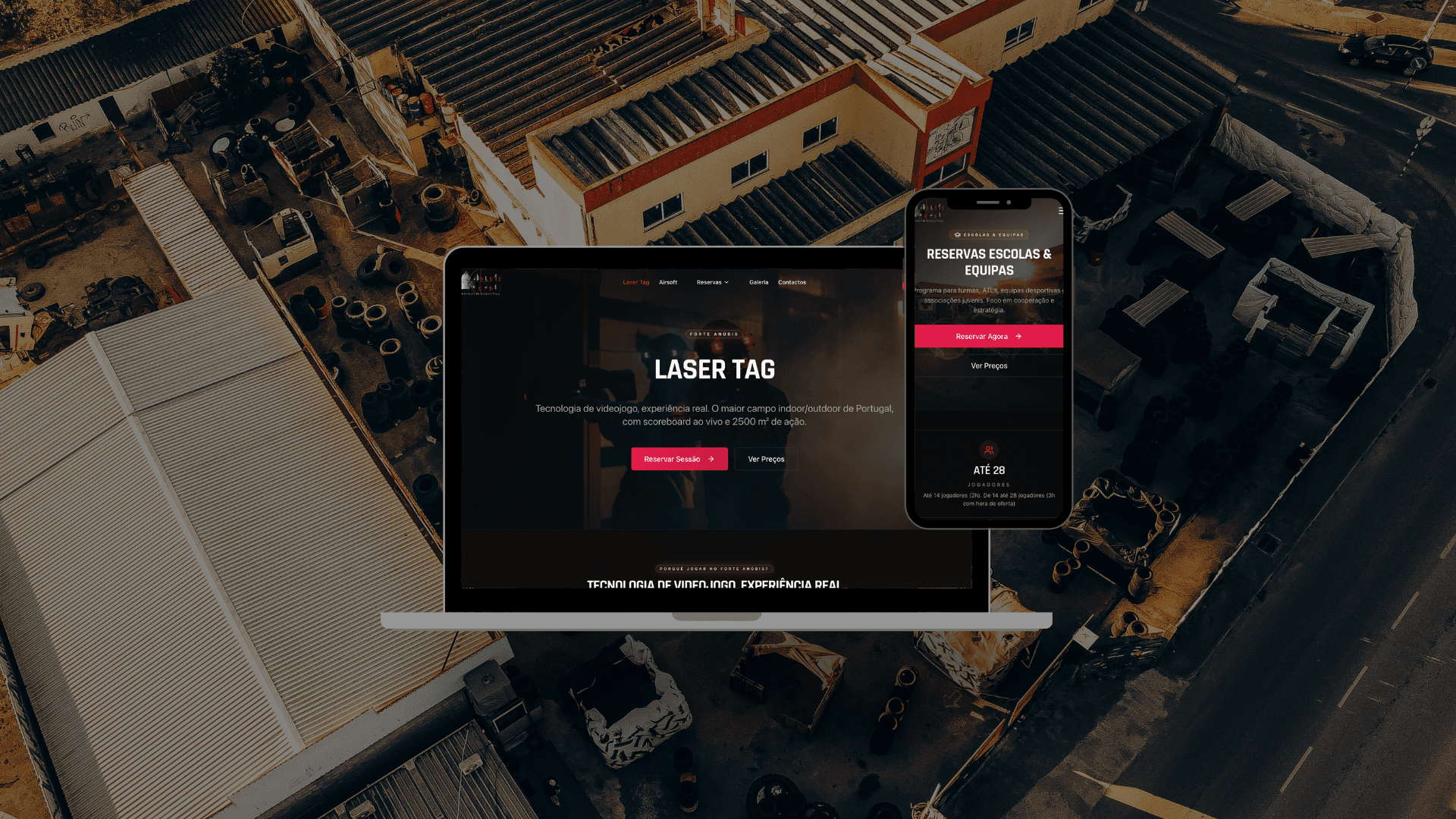 Mockup do website Anubis Games