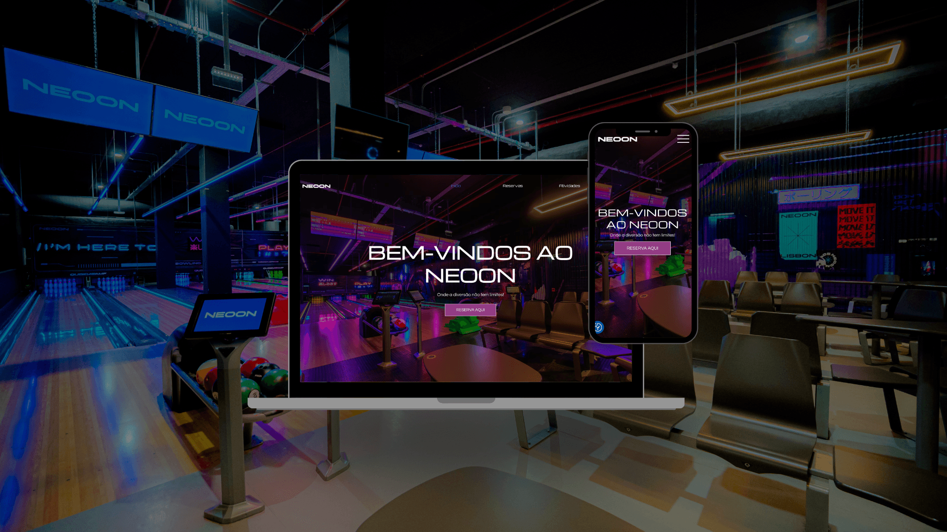 Mockup do website Neoon Space